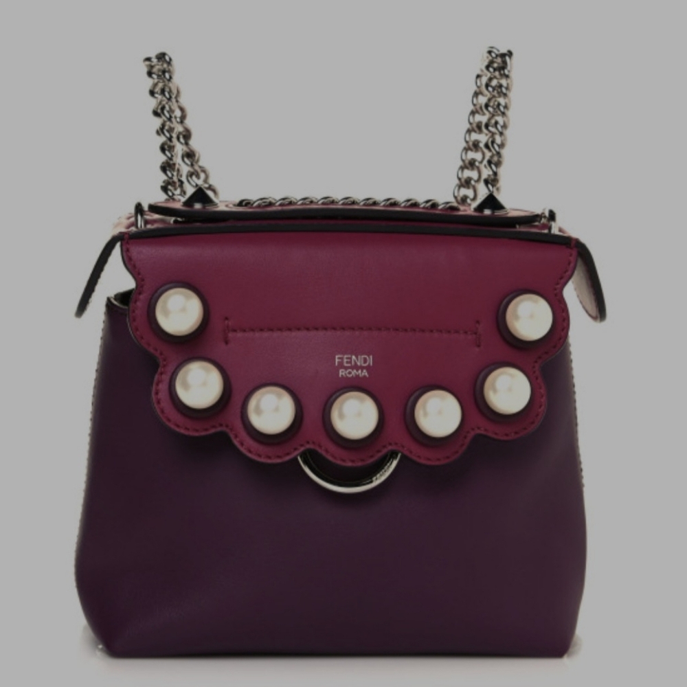 FENDI Pearl Bi-Color Scalloped Mini Back to School